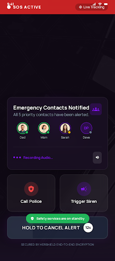 HerShield App interface
